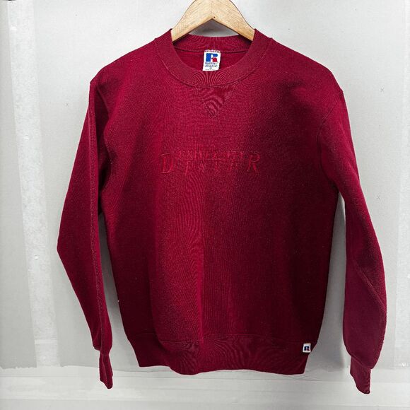 Vintage University of Denver Russell Athletic Made in USA Medium Red Sweatshirt - Picture 1 of 5